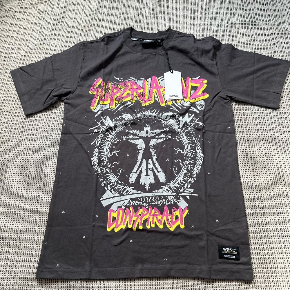 Wesc Charcoal Tee with Vibrant Graphic
